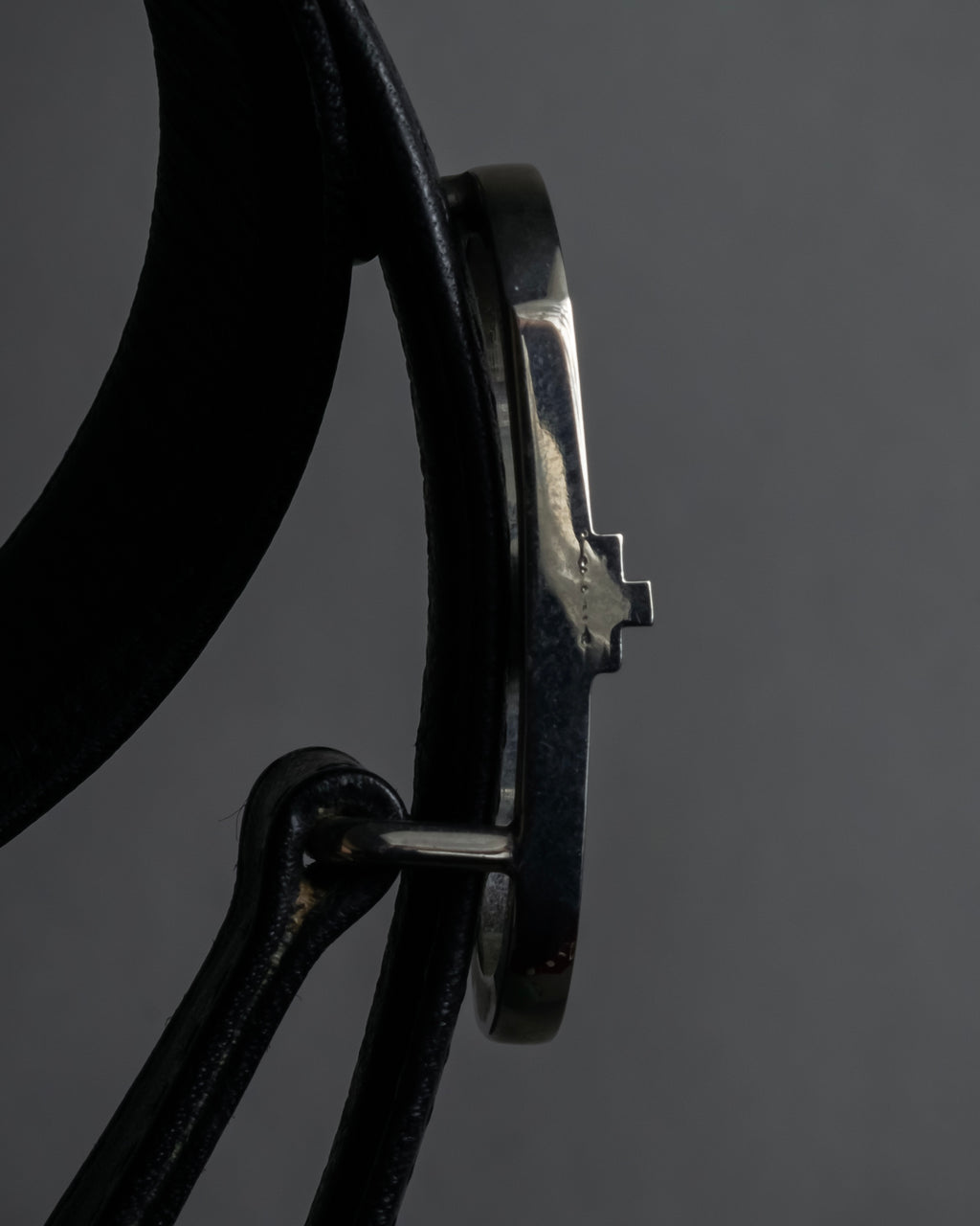 "Christian Dior" Logo buckle slim leather belt