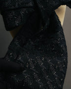 -SPECIAL- “CHANEL” 05Spring black tweed fringe necktie