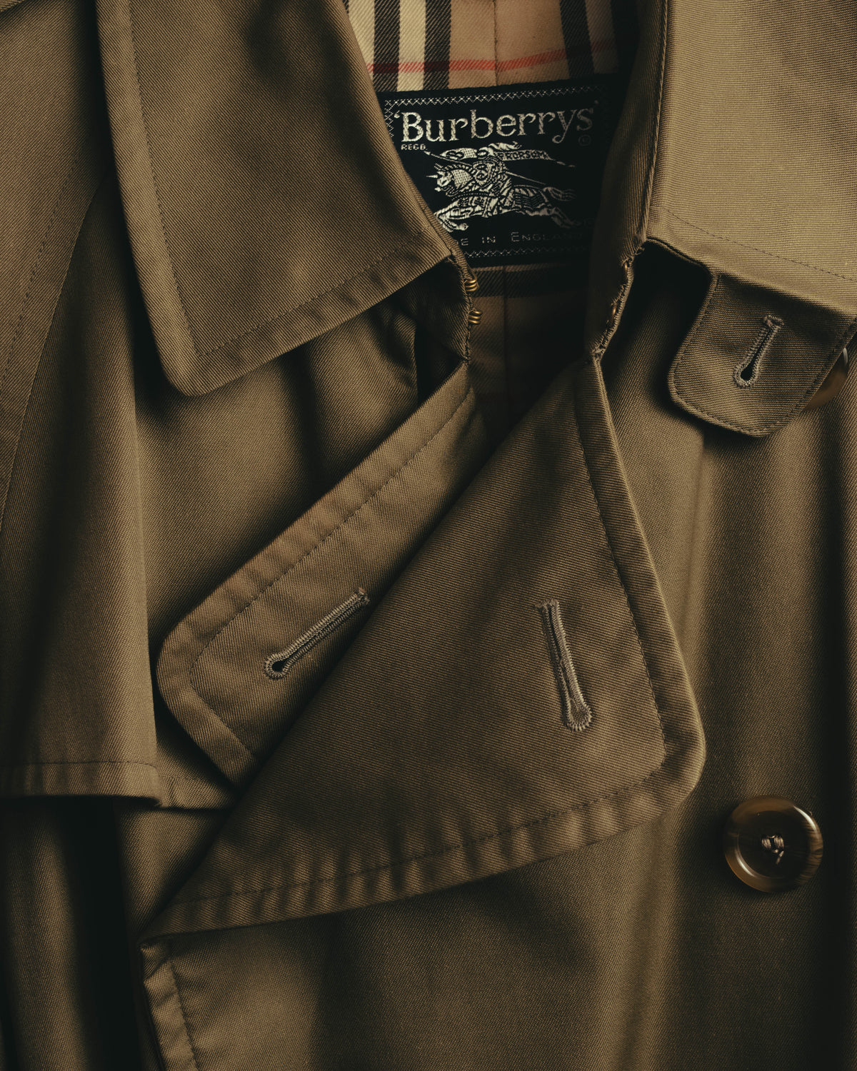 “Burberrys” 80’s Heritage check long trench coat