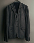 "COMME des GARÇONS HOMME" 10SS Vintage multi-button hickory stripe linen wool jacket