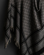 "GUCCI" GG monogram &amp; check pattern fringe large stole