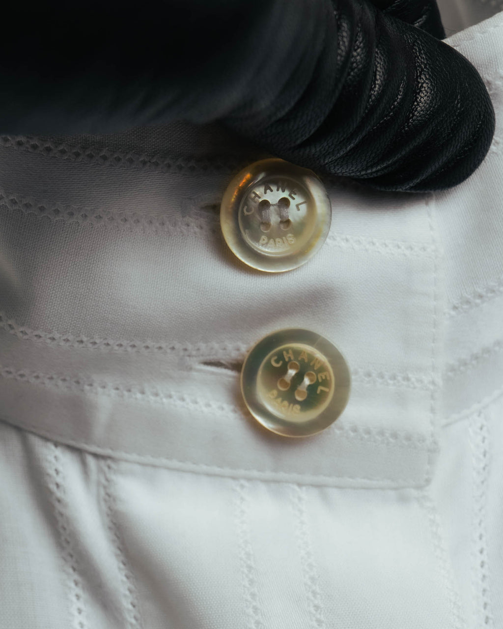 -SPECIAL- “CHANEL” 08 Cruise Collection Sheer cotton stand collar shirt