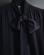 "Yves Saint Laurent" Late 80s silk bow tie blouse