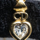 "Christian Dior" Heart motif zirconia gold pendant