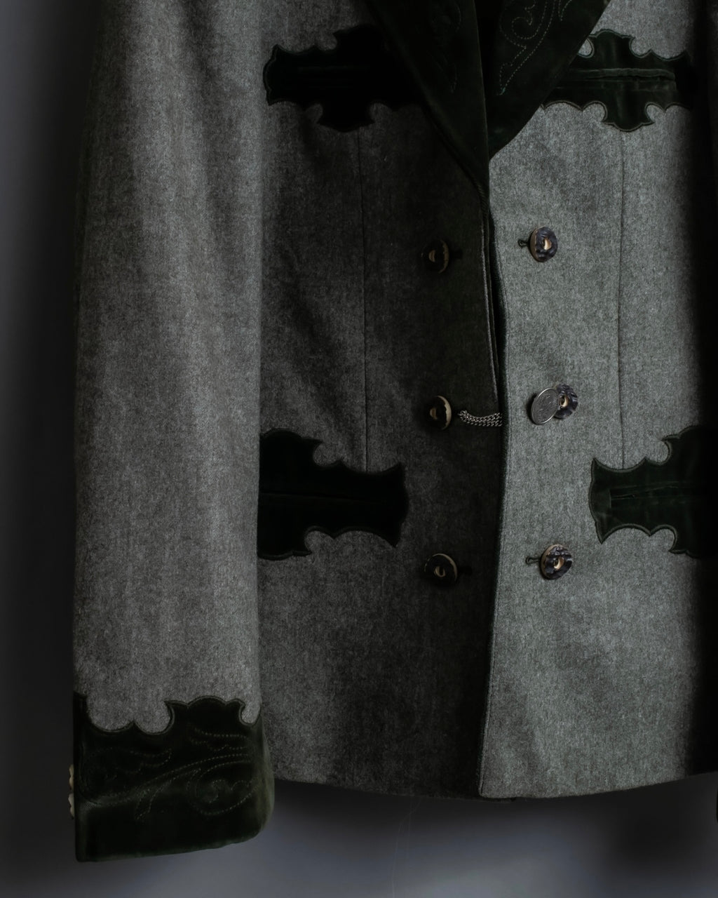 Vintage velor switching Tyrolean tailored jacket