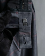 "GUCCI" Glen plaid wool wide tapered slacks