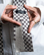 "JEAN PAUL GAULTIER" Check pattern anagram logo engraved square tie