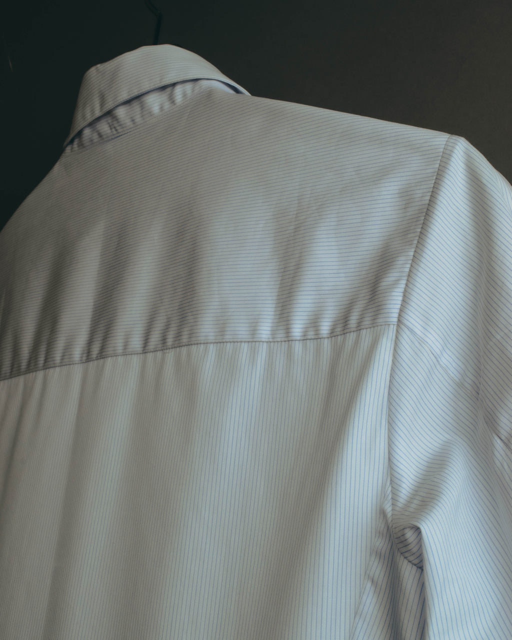 -SPECIAL- "Christian Dior" 00's-10's Embellished shield crest striped ruched sleeve shirt