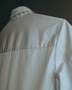 -SPECIAL- "Christian Dior" 00's-10's Embellished shield crest striped ruched sleeve shirt