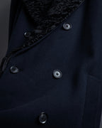 -SPECIAL- "CARUSO"
 Fur collar design belted melton coat