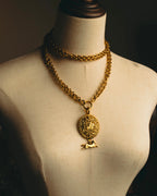-SPECIAL- “CHANEL” 90’s-00’s Horse motif medallion chain necklace
