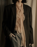 "VALENTINO" Ruffle detail sheer bowtie blouse