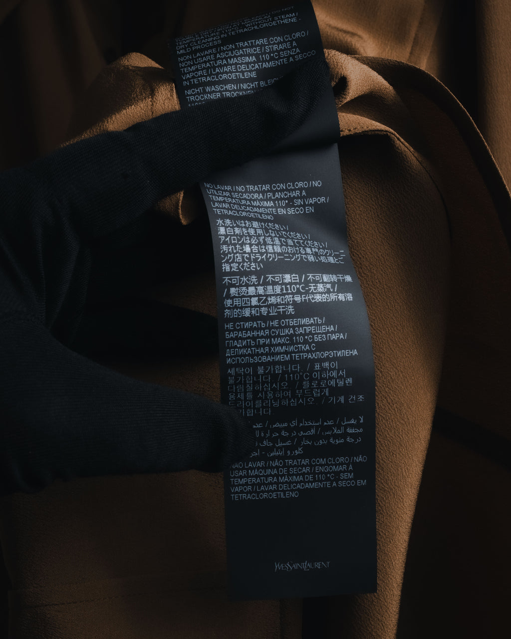 "SAINT LAURENT" 2021AW silk crepe de chine french-cuff shirt