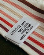 "GUCCI" 00's-10's Floral and striped silk neck bow scarf