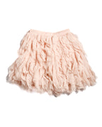 CHANEL/ 2011〜2012 Feather designed Silk Short Skirt Pink