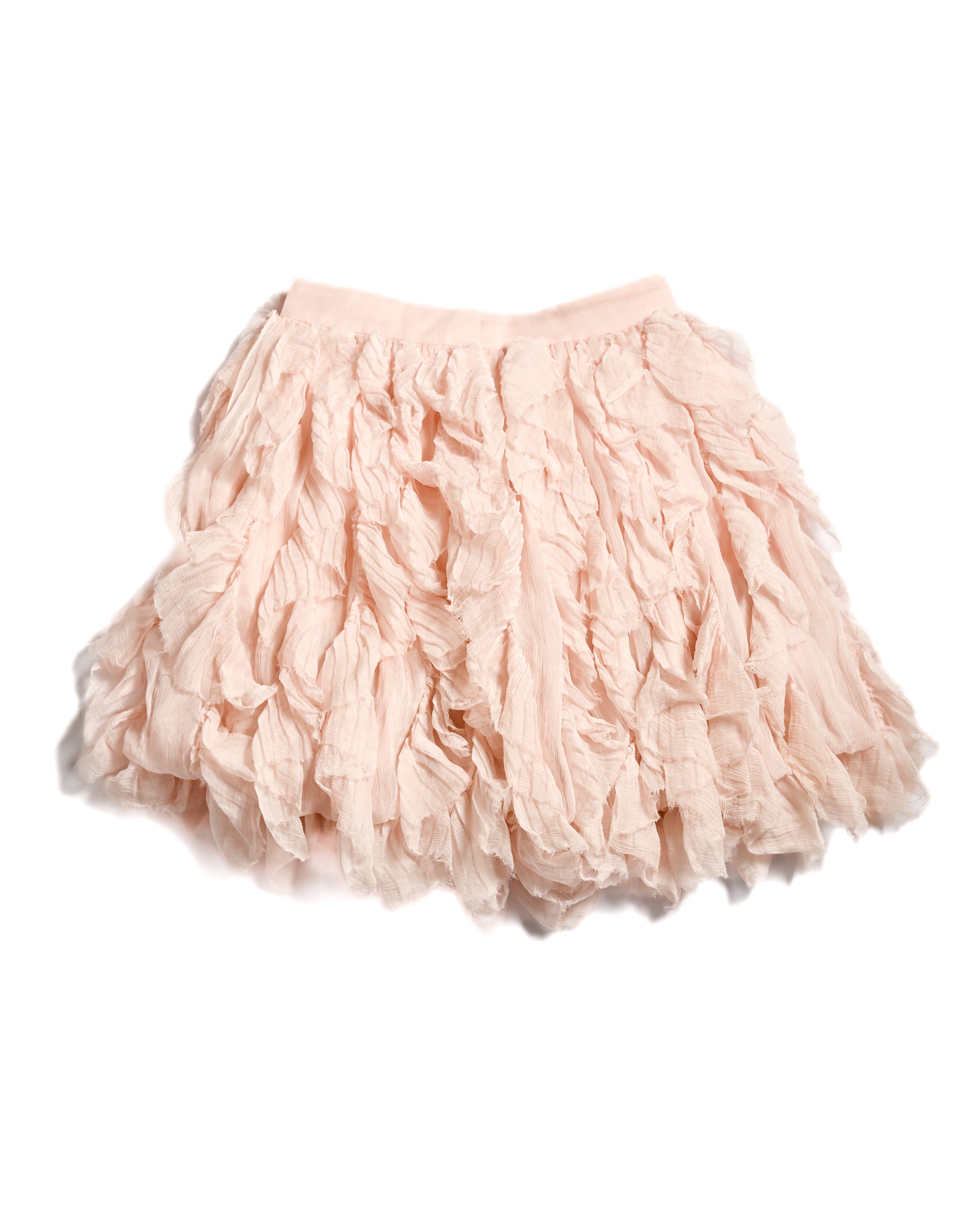 CHANEL/ 2011〜2012 Feather designed Silk Short Skirt Pink