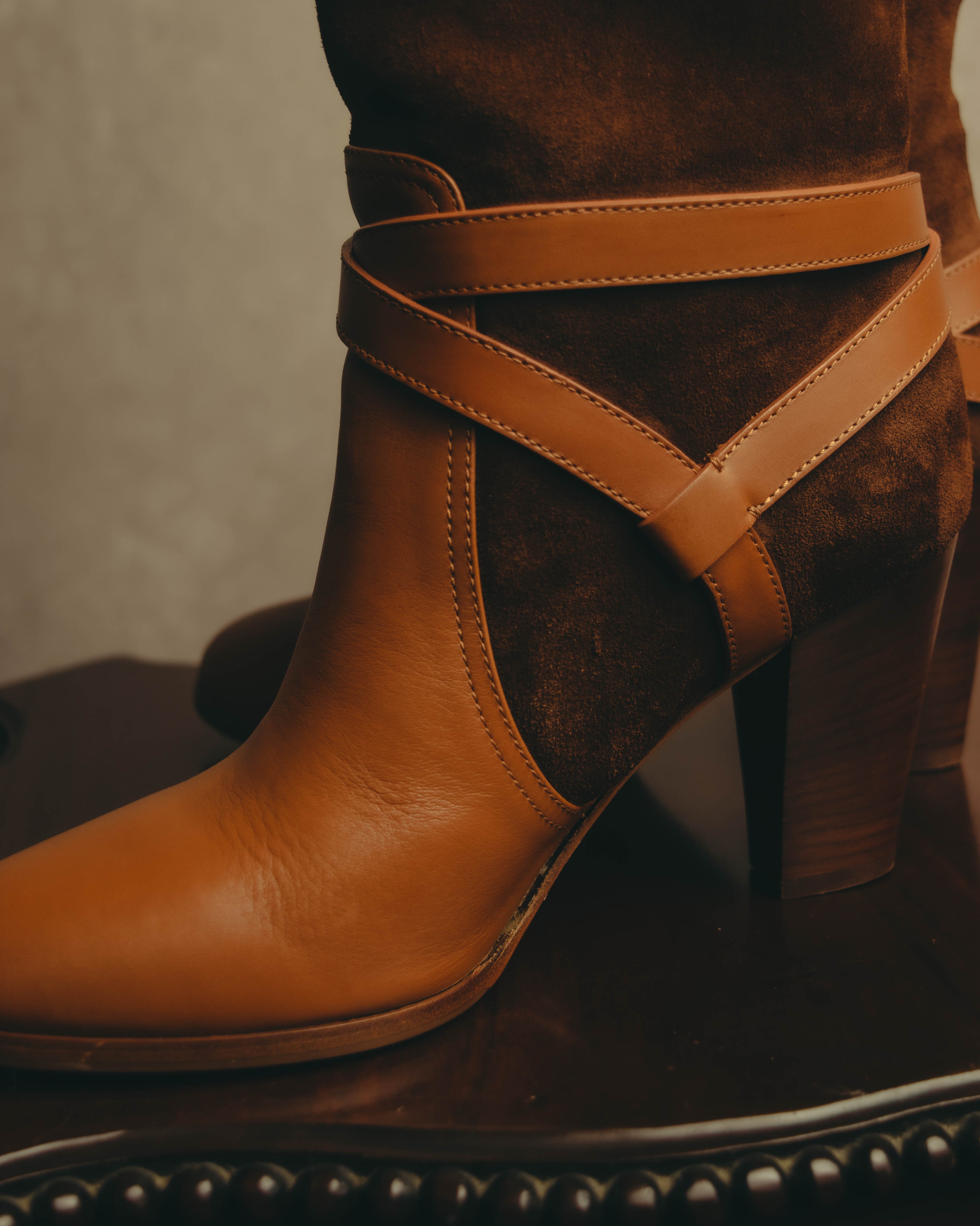 -SPECIAL- “Ralph Lauren” 2010’s-20’s Sareena washed vachetta long boots