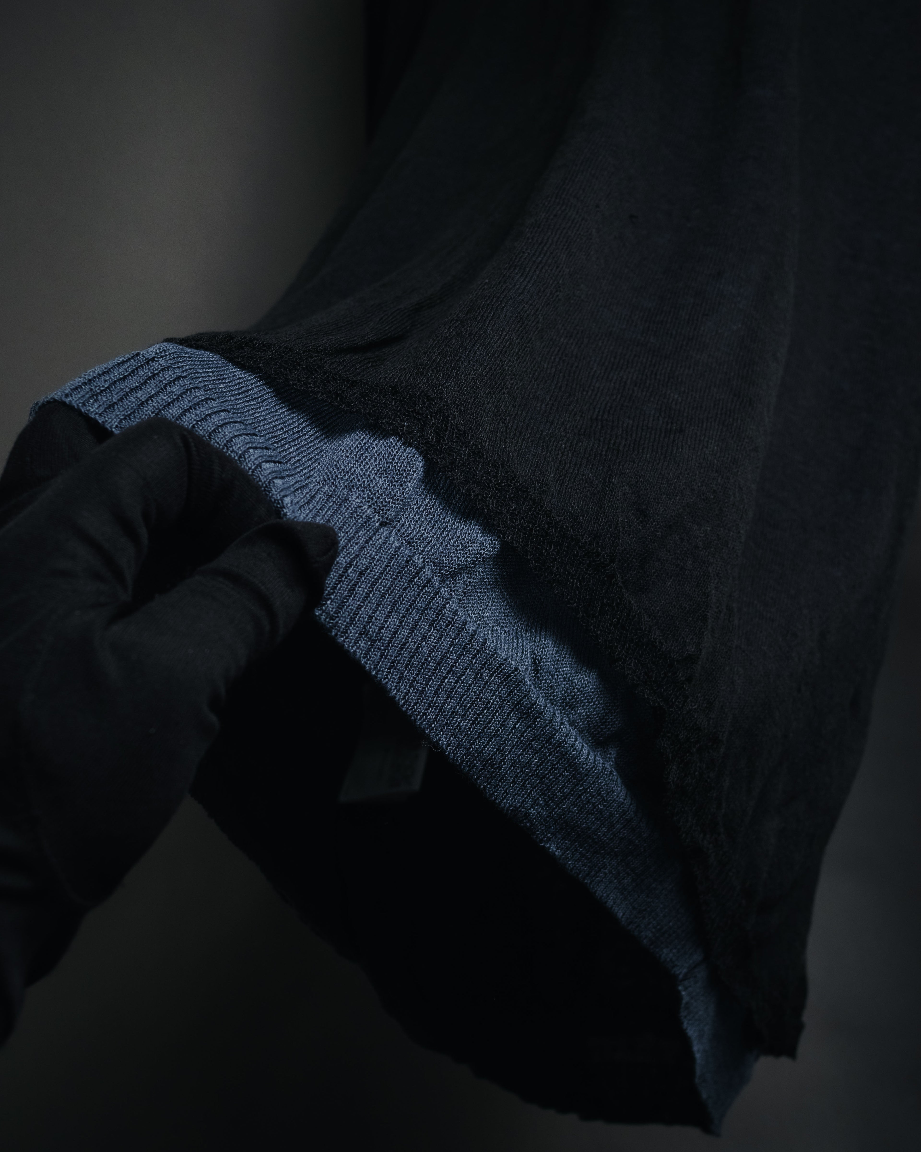 "Yohji Yamamoto POUR HOMME" 24SS layered sheer knit pullover