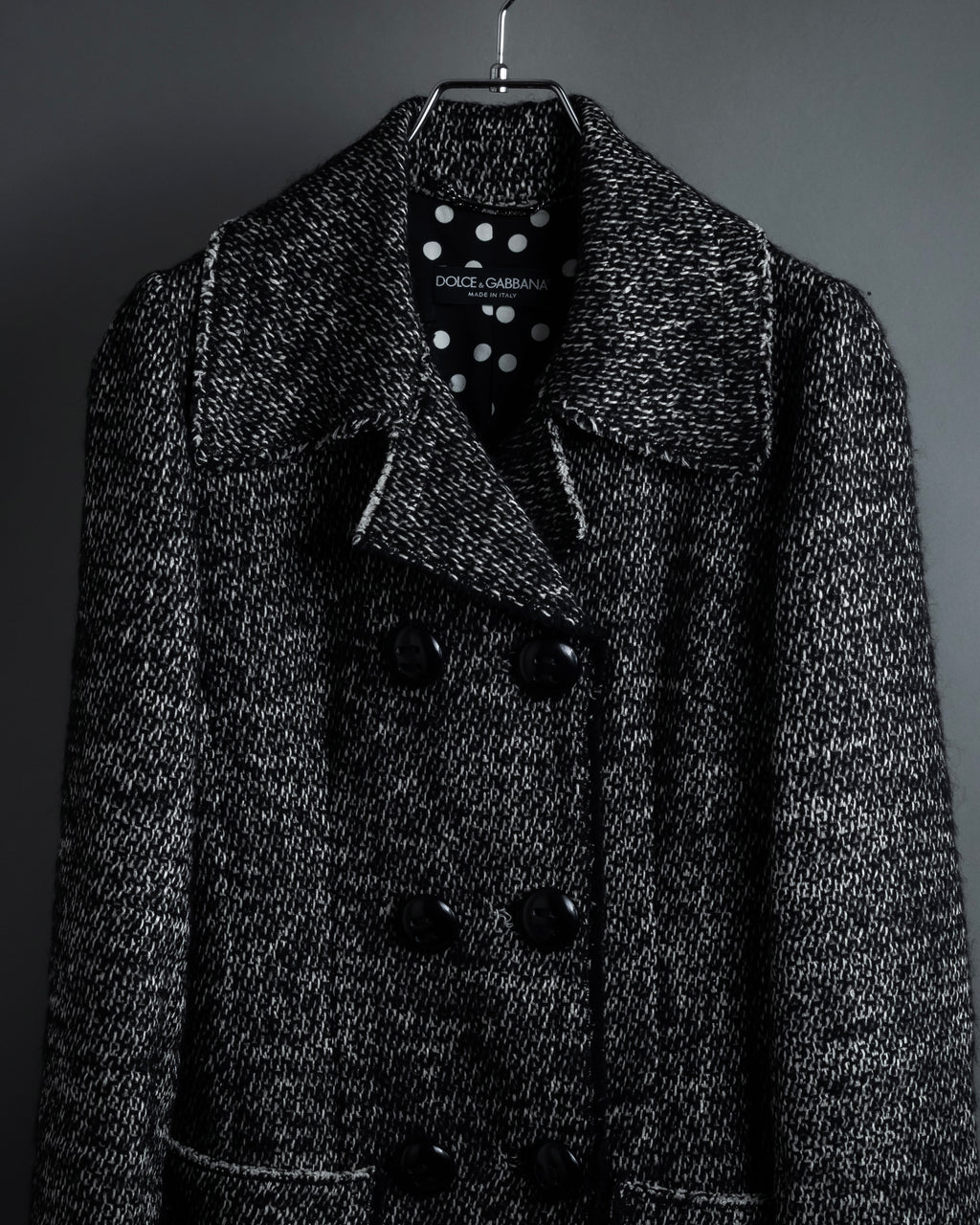 "Dolce & Gabbana" Double-breasted beautiful tweed long coat
