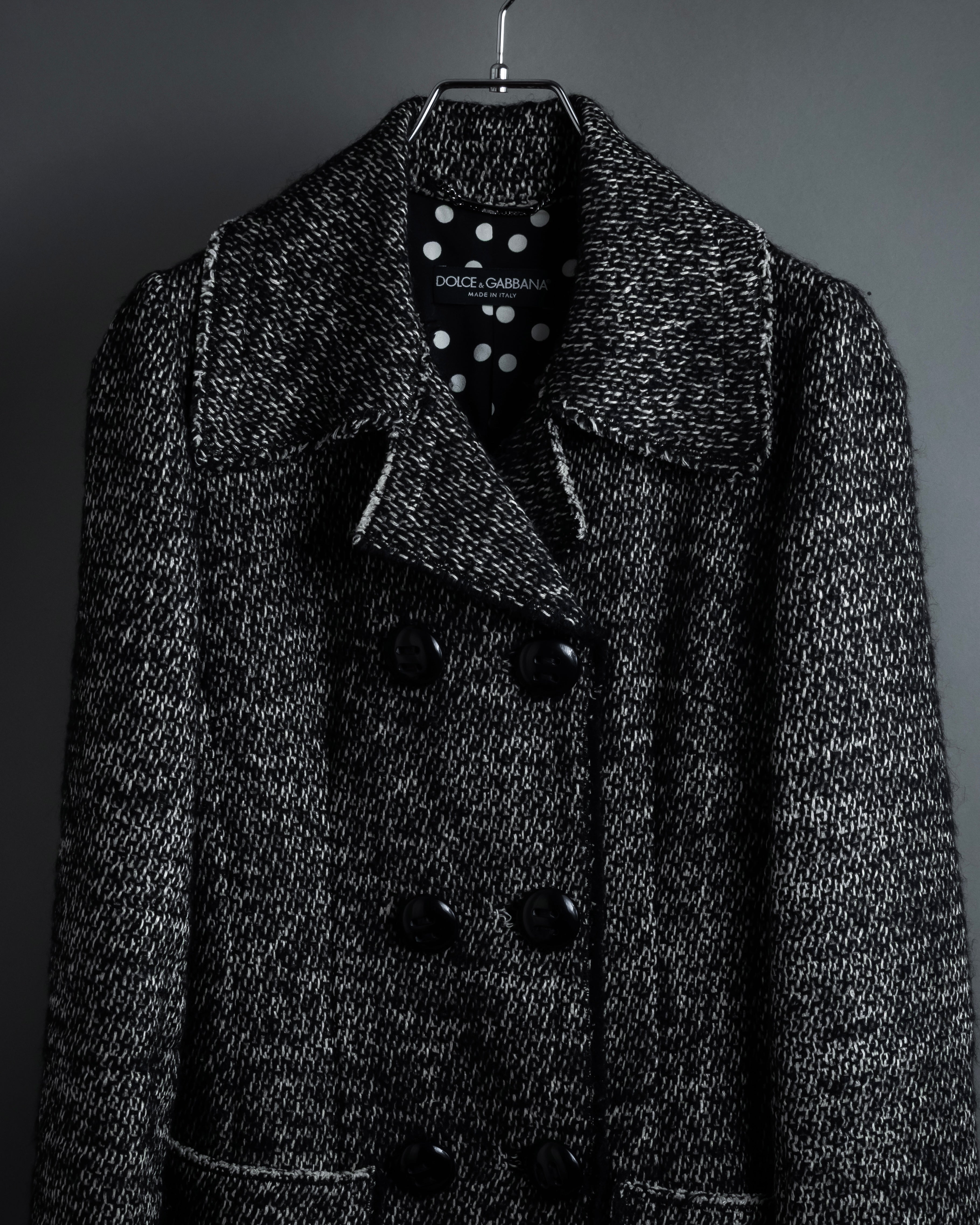 "Dolce & Gabbana" Double-breasted beautiful tweed long coat