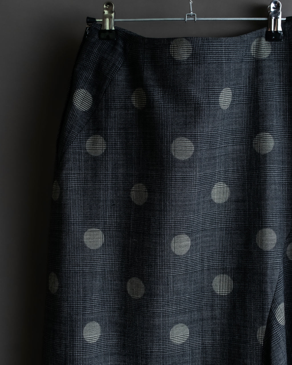 "YOHJI YAMAMOTO +NOIR" Large polka dot pattern flared skirt