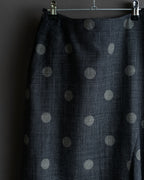 "YOHJI YAMAMOTO +NOIR" Large polka dot pattern flared skirt