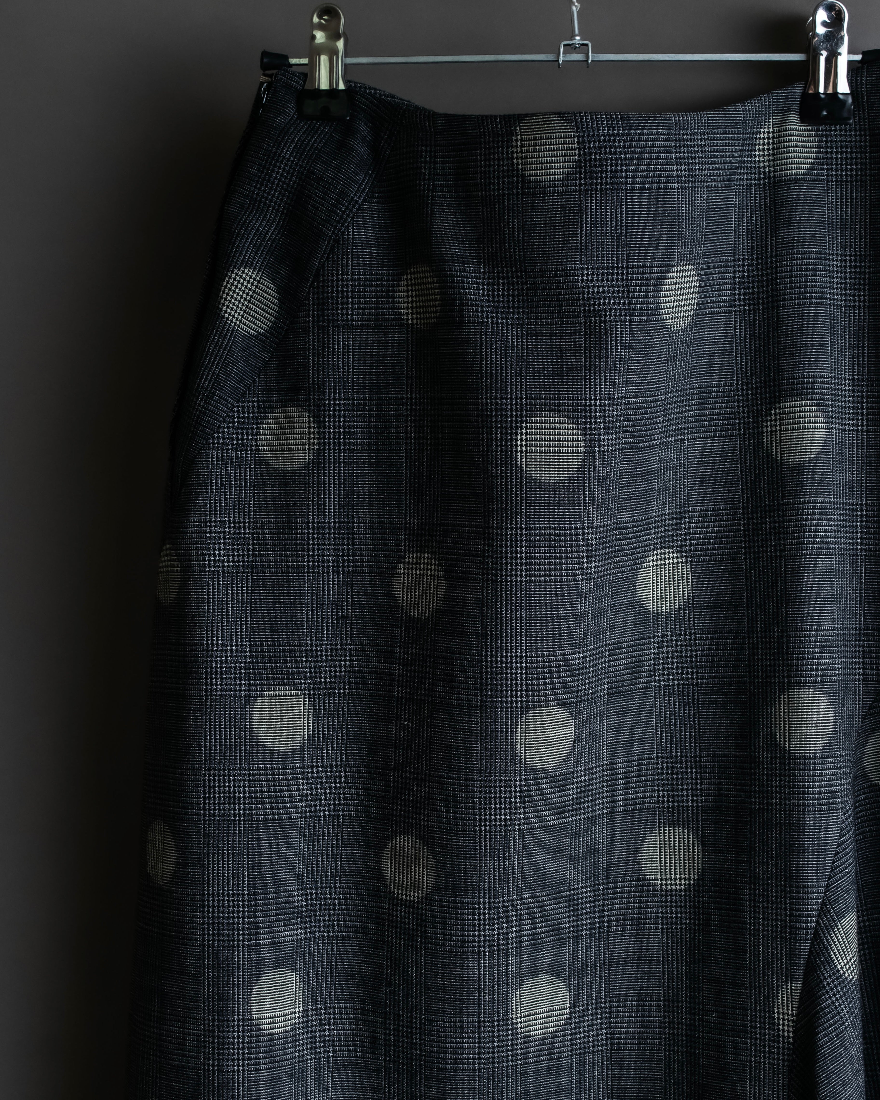 "YOHJI YAMAMOTO +NOIR" Large polka dot pattern flared skirt