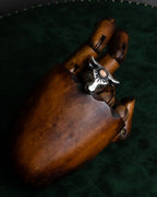 "GUCCI" Anger forest collection silver bullhead motif ring