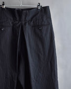 "YOHJI YAMAMOTO FEMME" 10AW Pinstripe pattern tuck wide slacks