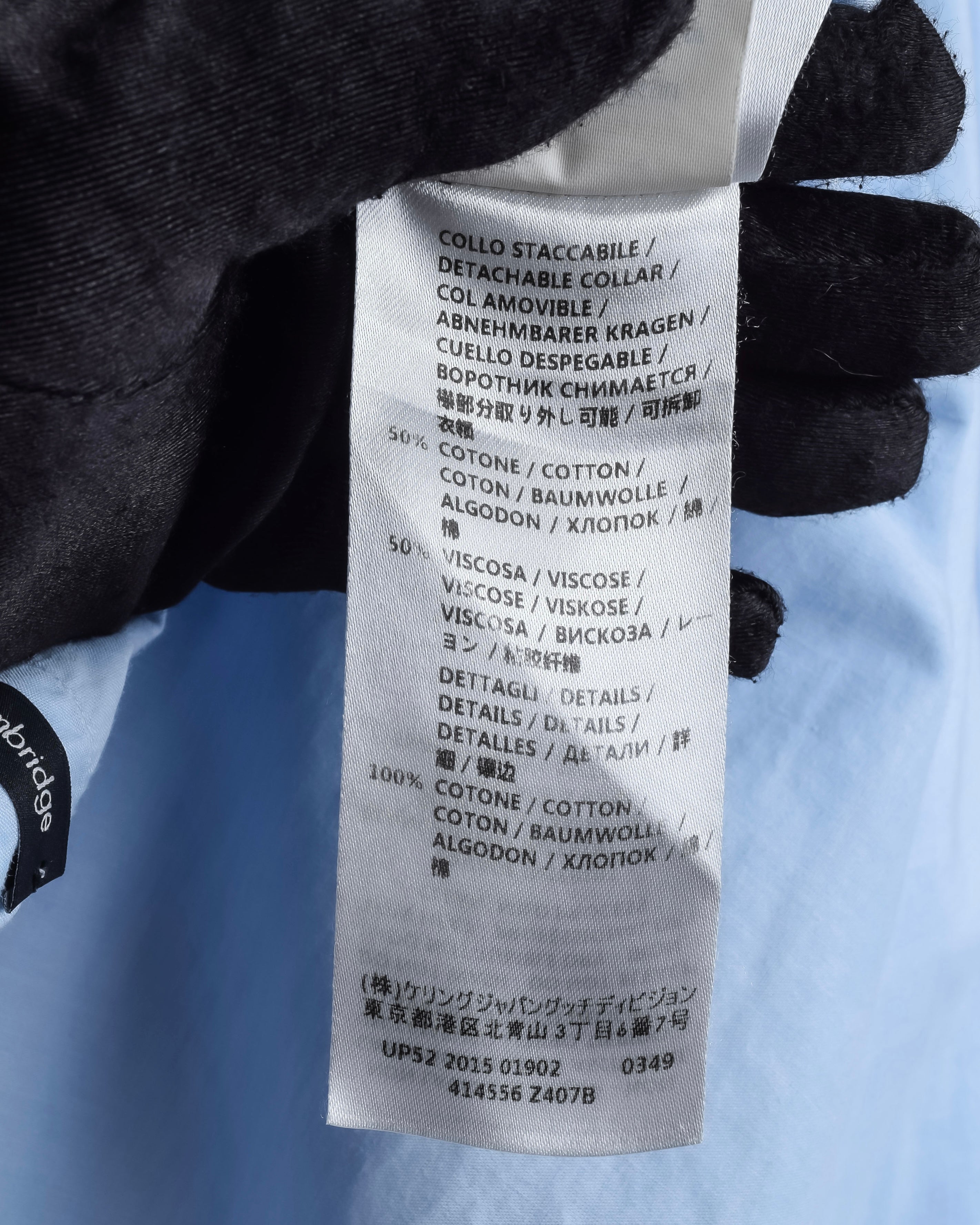 "GUCCI" Lace border design saxe blue shirt