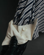 "Christian Dior" 80's-90's Striped silk blouse