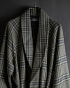 "PIERRE BALMAIN" Glen check belted gown coat
