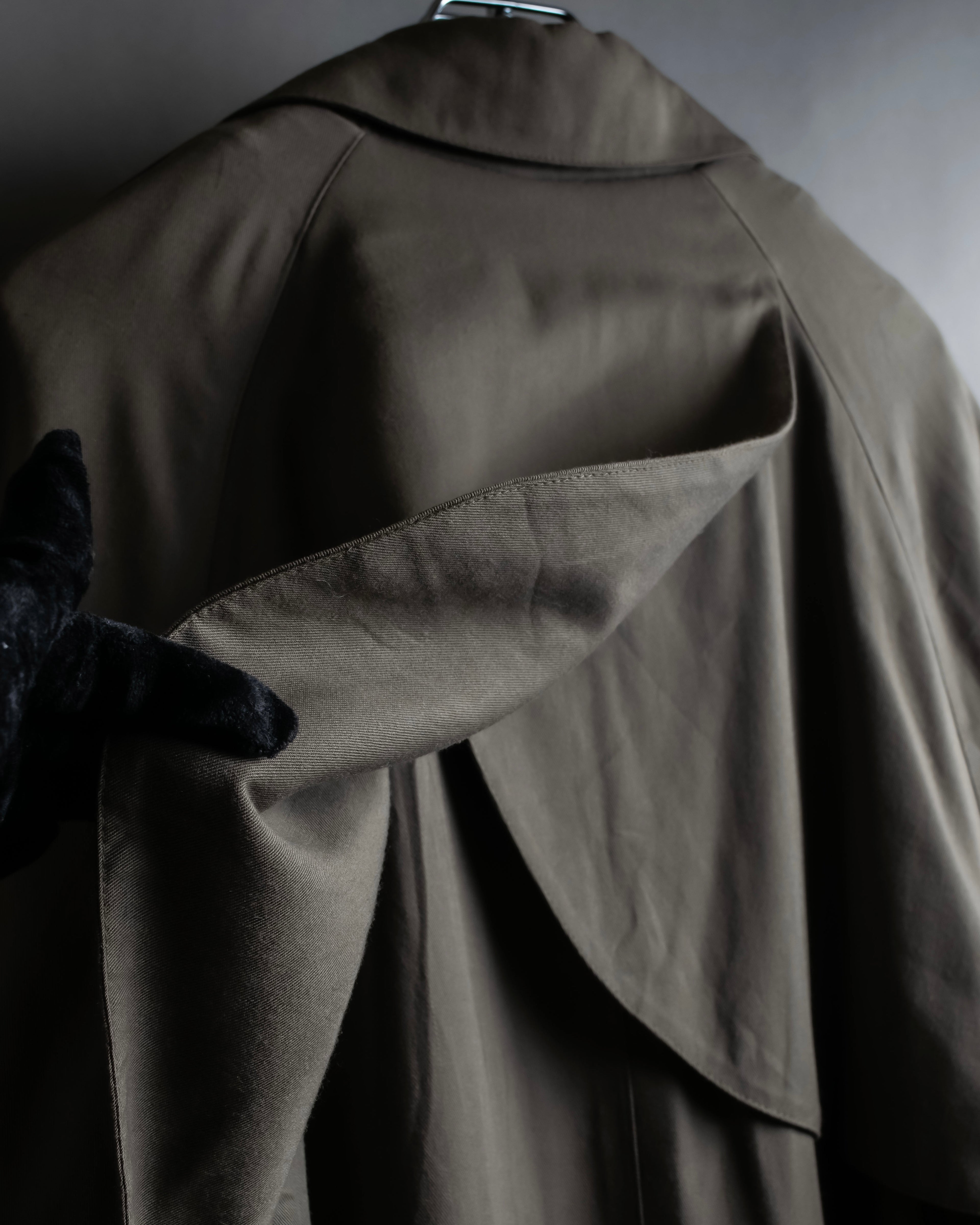 "Vintage matte texture long trench coat"