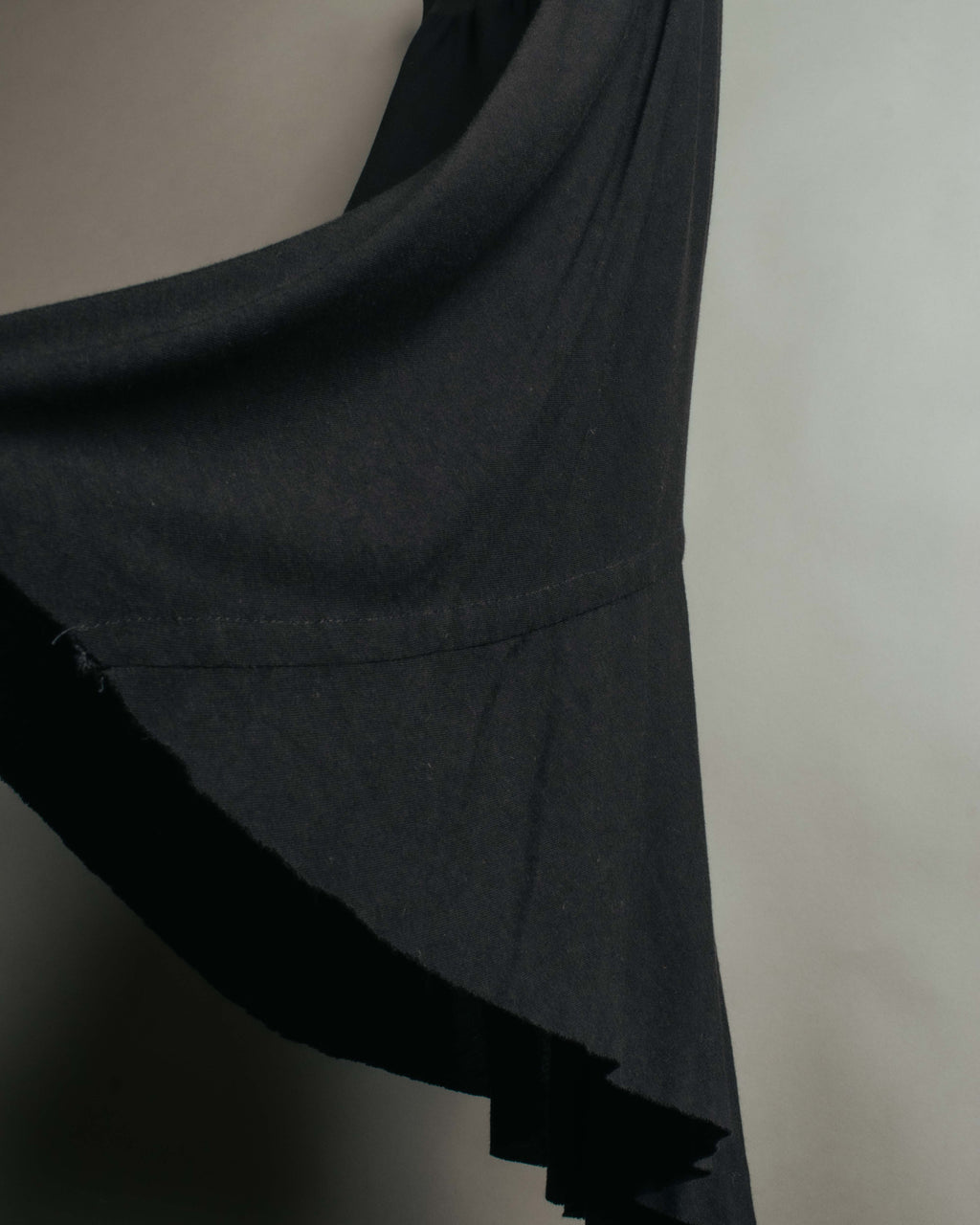 "Rick Owens Lilies" 10's-12's Vintage asymmetrical drape jersey midi skirt