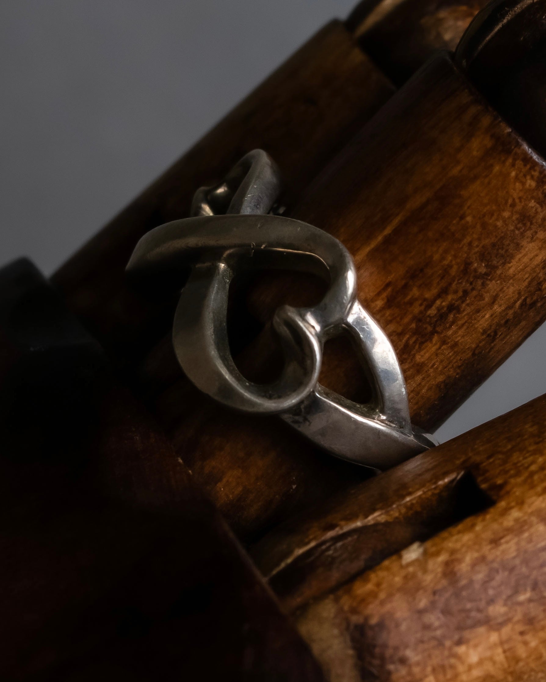 "Tiffany&Co" Double loving heart design silver ring