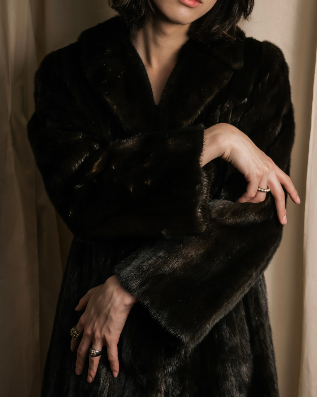 "GUCCI" Semi-custom atelier work fur long coat