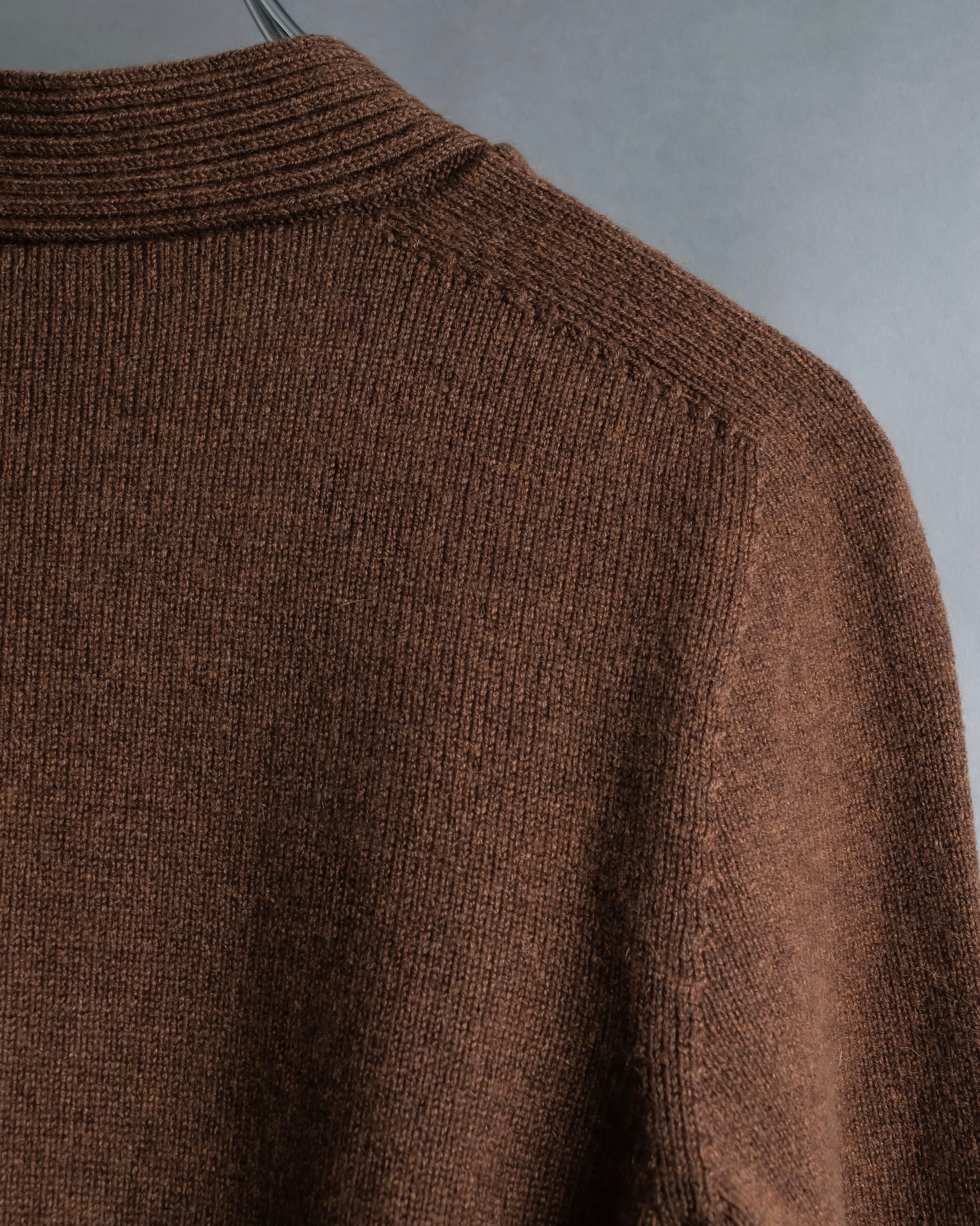 "HERMES" 100% cashmere V neck design knit