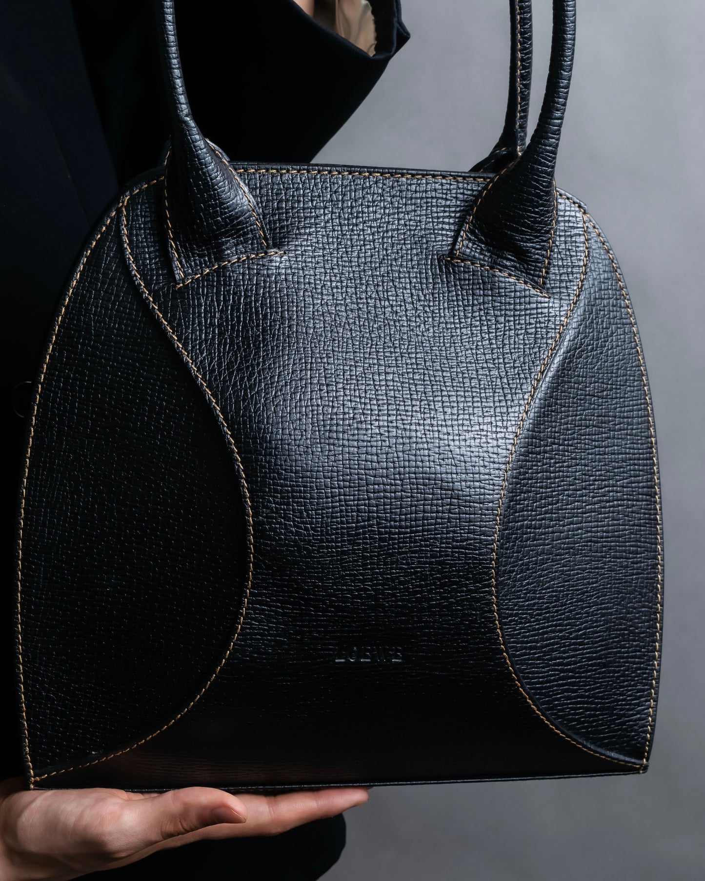 "LOEWE" Textured leather one handle bag