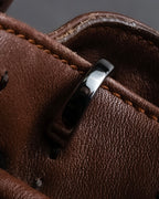 "Salvatore Ferragamo" Gathered stitch work design leather hand bag