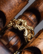 "CHANEL" 90's Baroque carving design gold ring