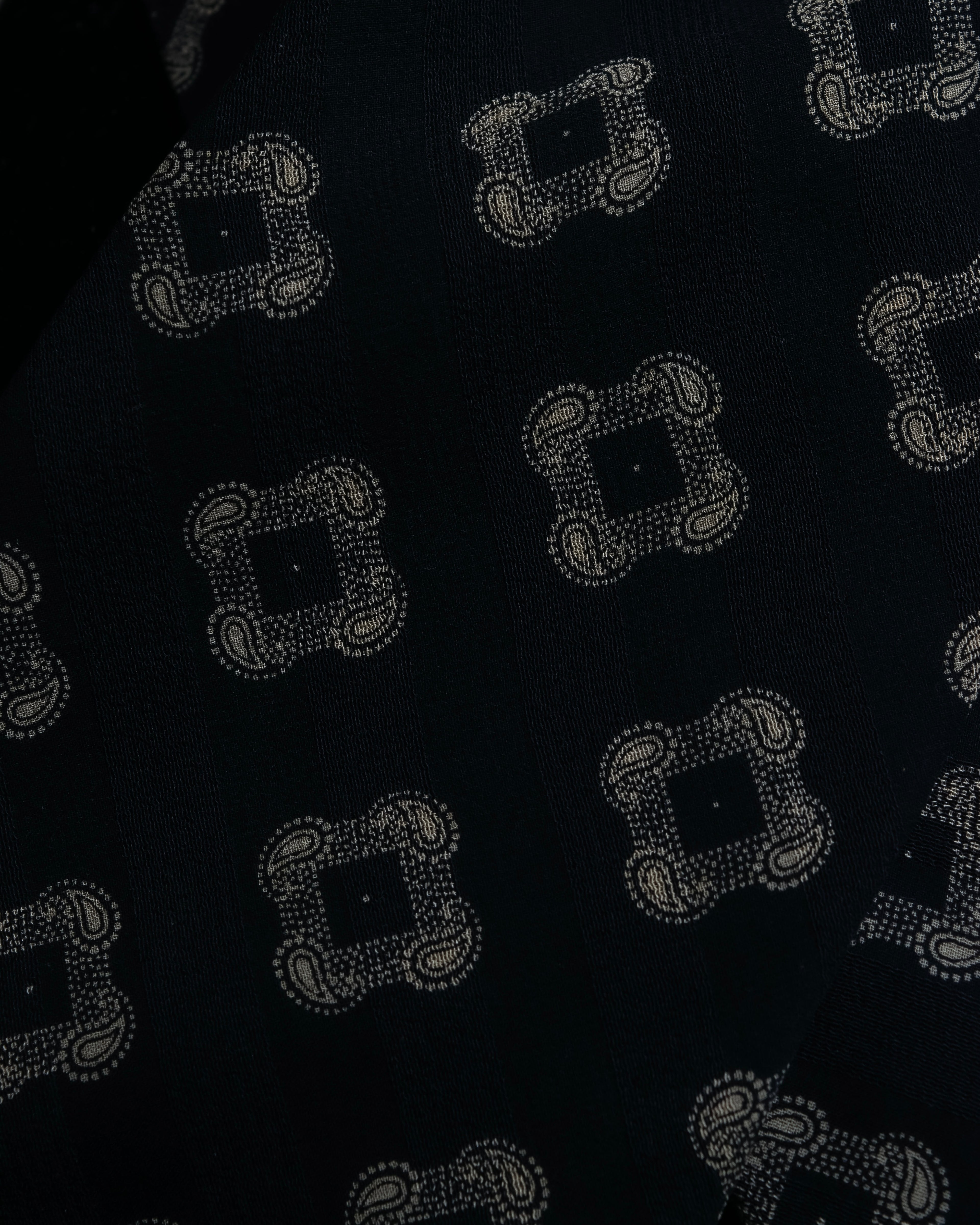 "GIORGIO ARMANI" Paisley pattern silk monotone necktie