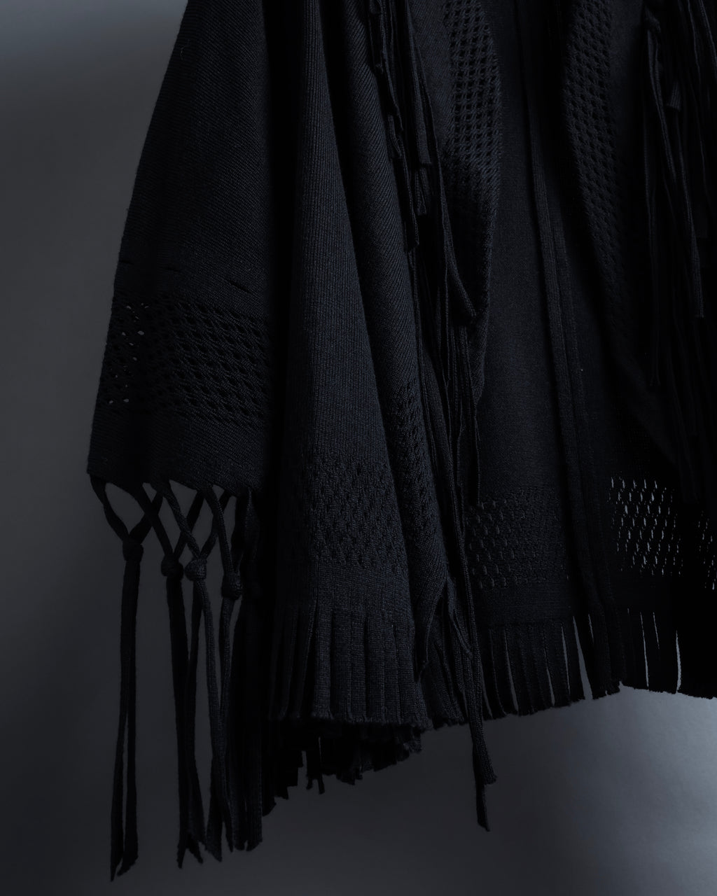 "ISSEY MIYAKE" 01AWRough knit fringe design cardigan