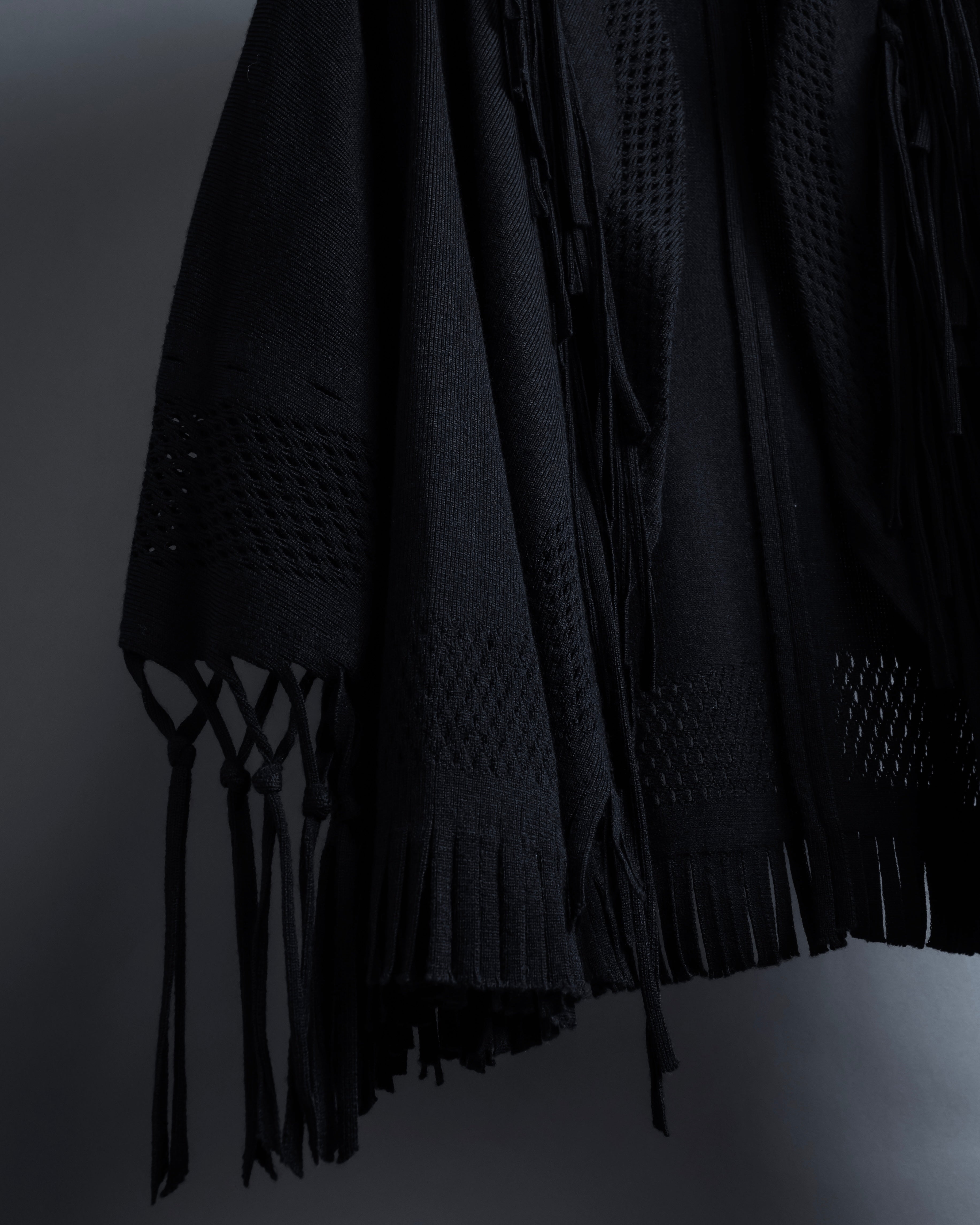 "ISSEY MIYAKE" 01AWRough knit fringe design cardigan