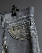 "Dolce &amp; Gabbana"Faded design gray denim pants
