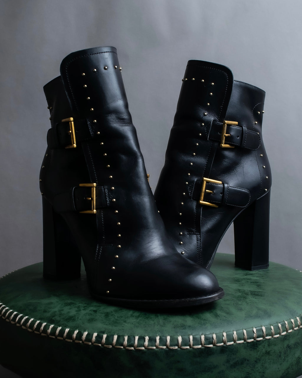 "MCQ Alexander McQueen" Studded design belted heel boots