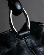 "Christian Dior" Maris Pearl series gathered design leather bag