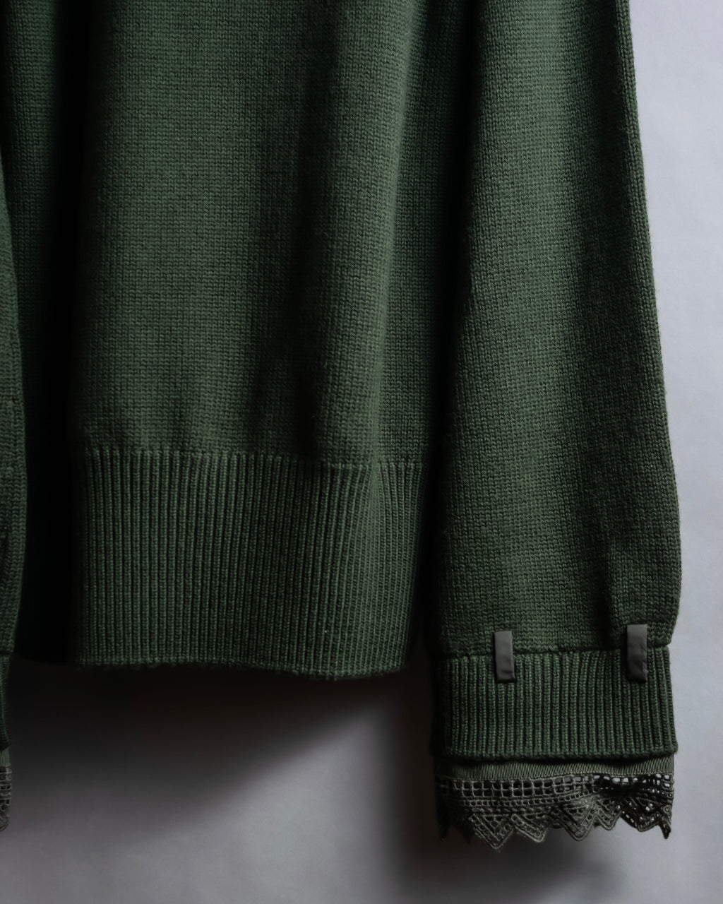 "MONCLER" Relaxed fit high neck lace change knit