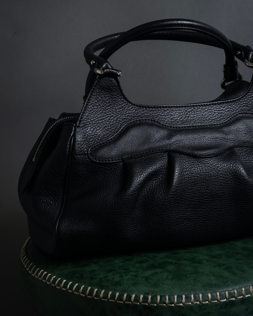 "Salvatore Ferragamo" Gancini motif gathered design leather bag