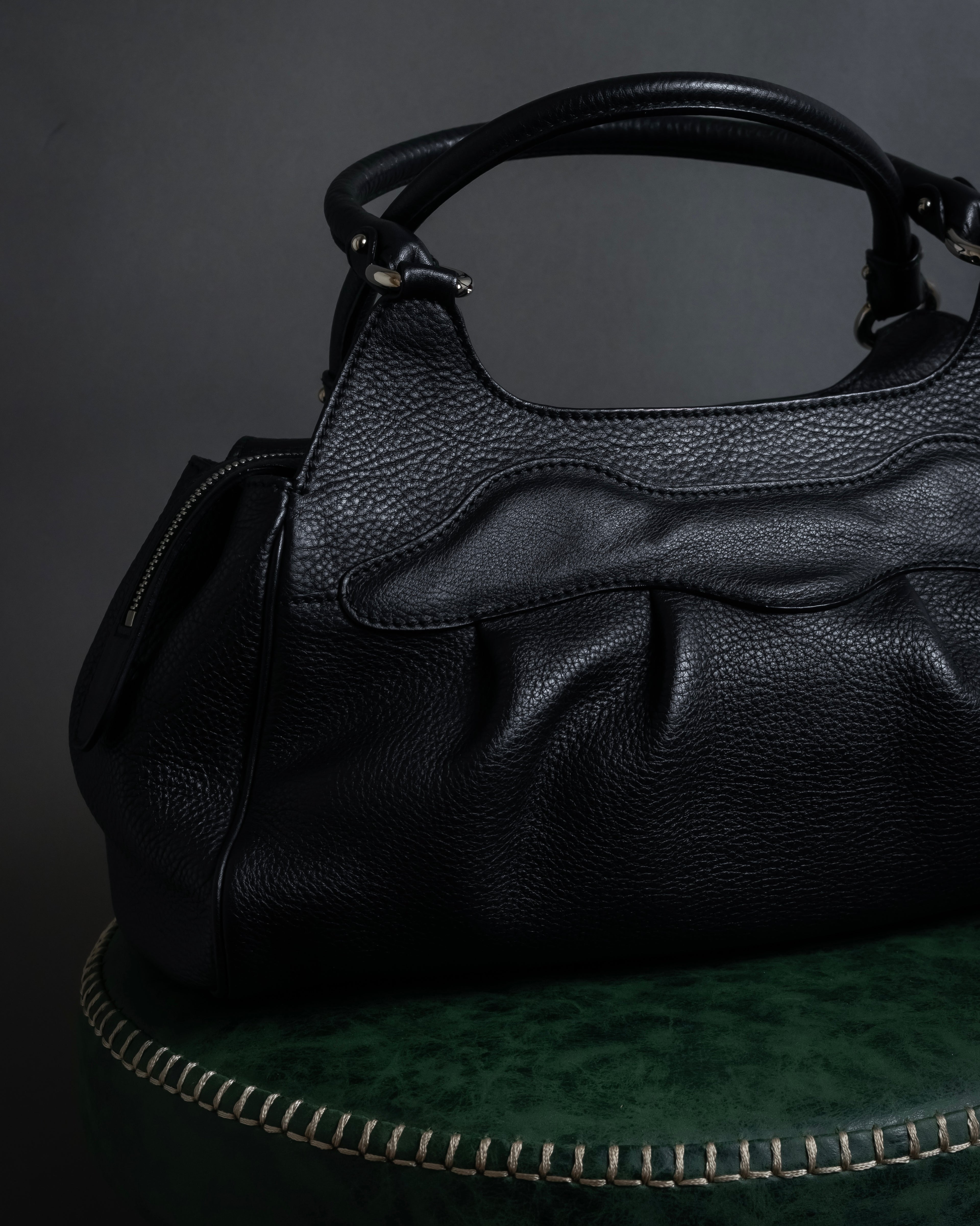 "Salvatore Ferragamo" Gancini motif gathered design leather bag