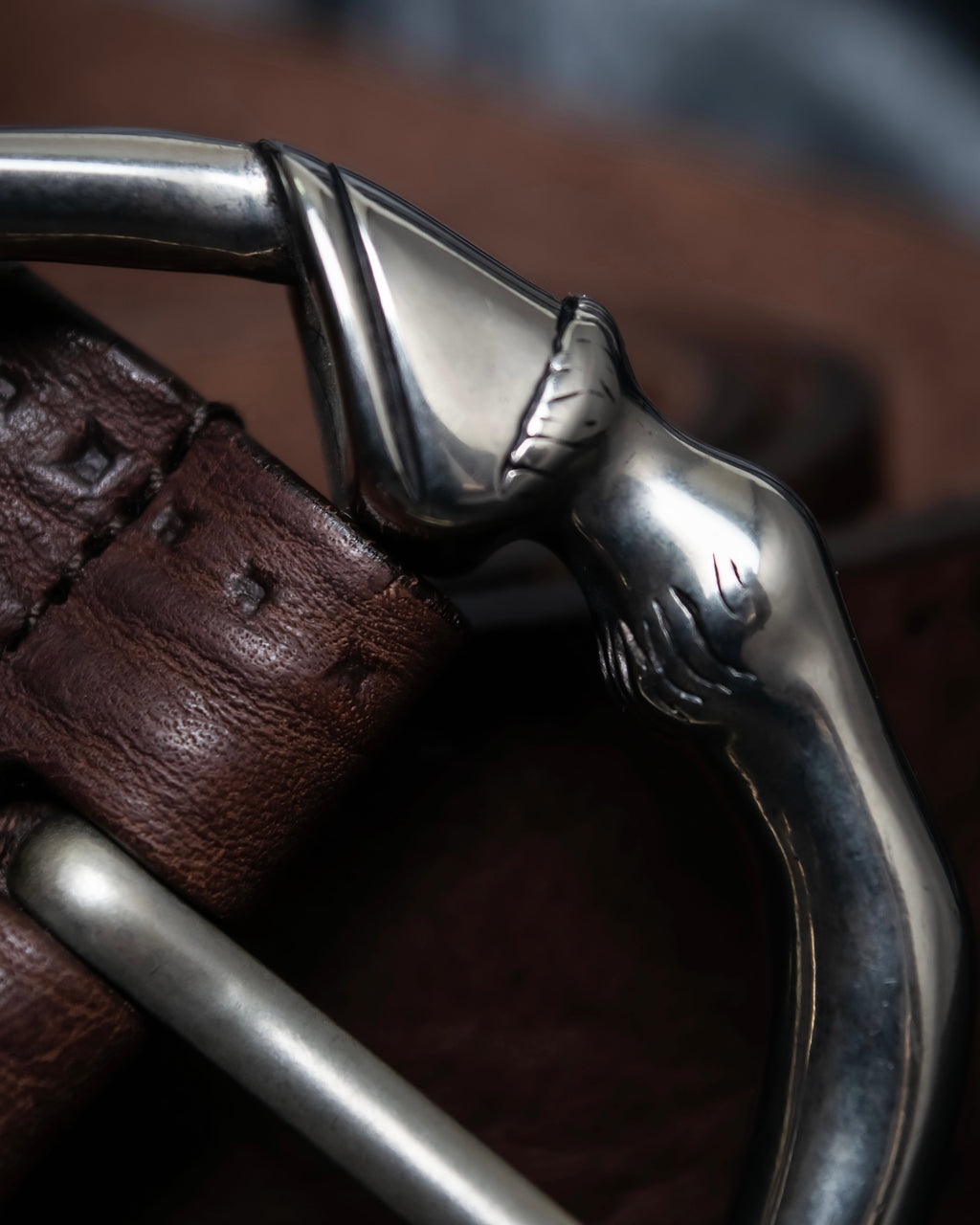 "GUCCI" Horse's foot motif antique style ring belt